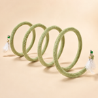 Foldable Spring Interactive Cat Tunnel with Feather Toys