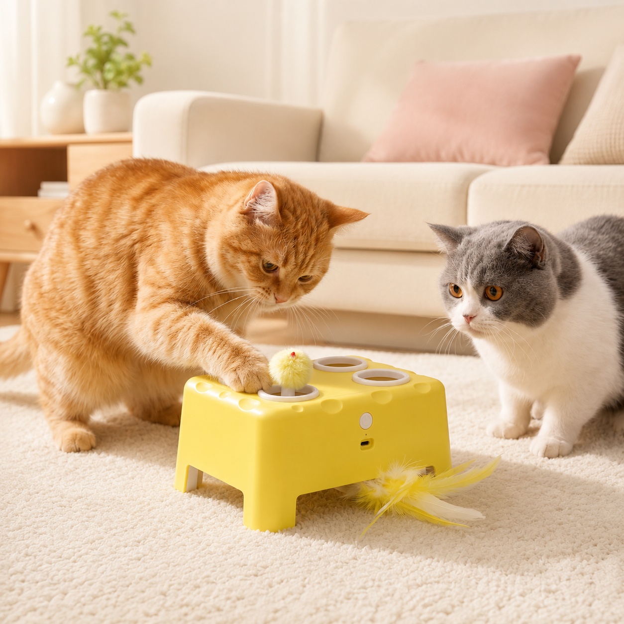 3-in-1 Interactive Cat Toy – Feather
