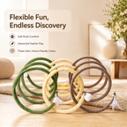 Foldable Spring Interactive Cat Tunnel with Feather Toys