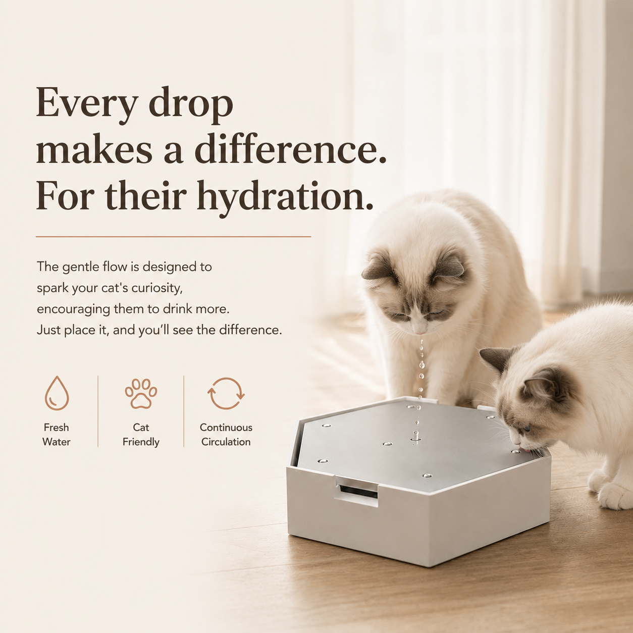 DripFlow Interaktiver Katzenbrunnen