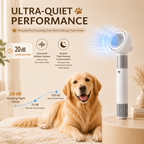 Ultra-Quiet 2-in-1 Pet Hair Dryer with Grooming Brush
