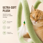Foldable Spring Interactive Cat Tunnel with Feather Toys